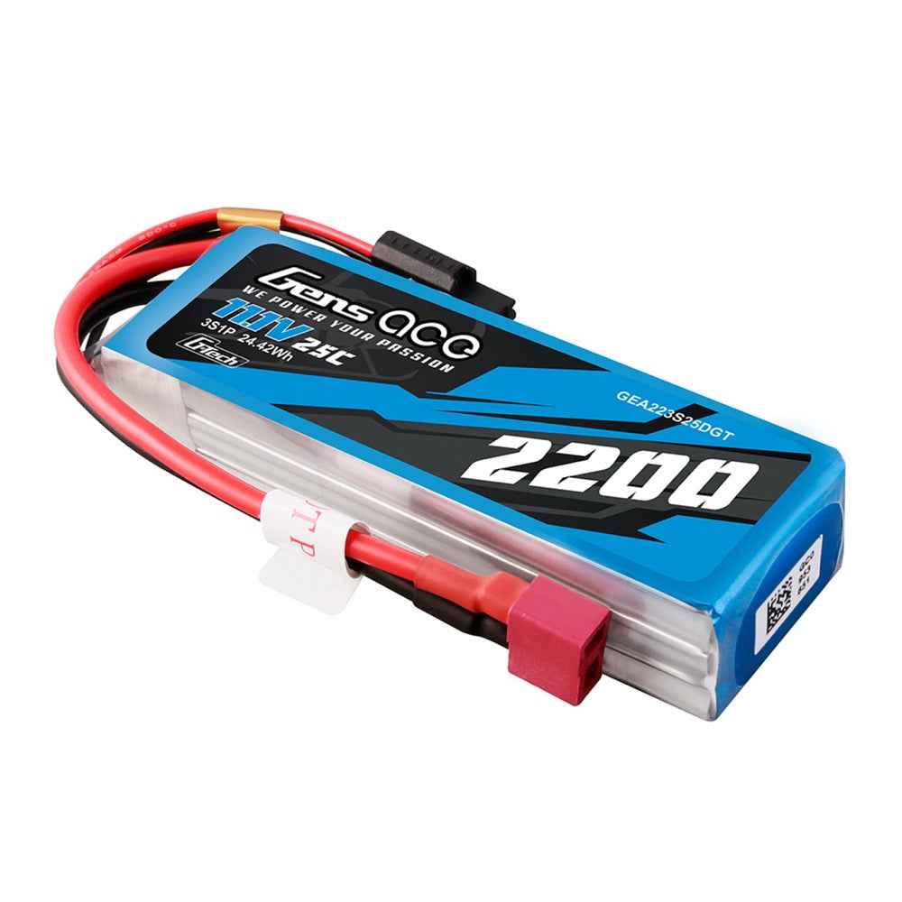 Gens Ace G-Tech 3S 2200mAh 25C 11.1V Soft Pack Lipo Battery (Deans) - Image 3