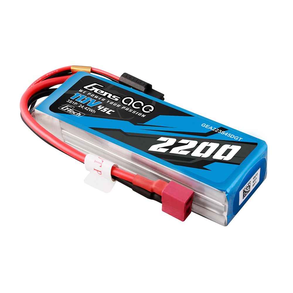 Gens Ace G-Tech 3S 2200mAh 45C 11.1V Soft Pack Lipo Battery (Deans) - Image 2