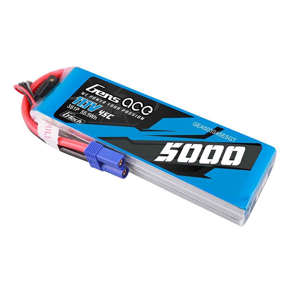 Gens Ace G-Tech 3S 5000mAh 45C 11.1V Soft Pack Lipo Battery (EC5) - Image 3