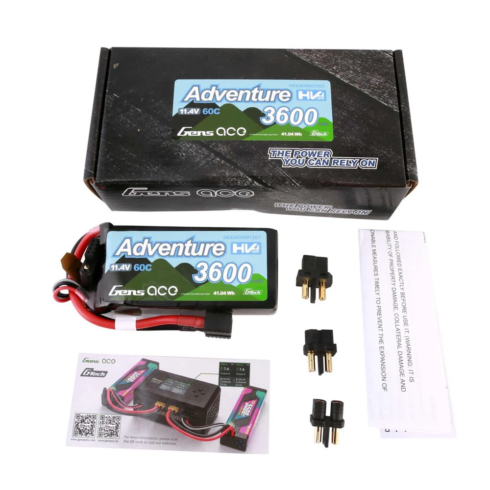 Gens Ace G-Tech 3S Adventure 3600mAh 60C 11.4V Soft Pack Lipo Battery (1TO3) - Image 5