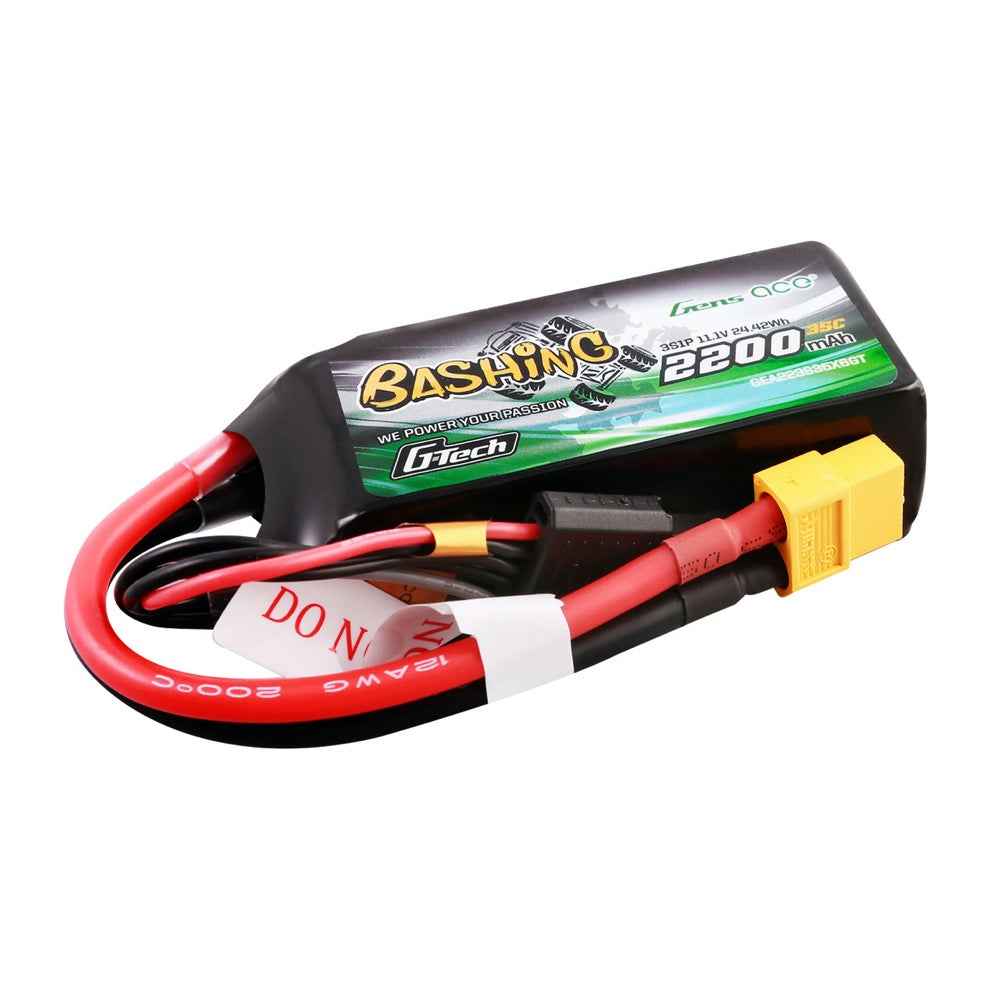 Gens Ace G-Tech 3S Bashing 2200mAh 35C 11.1V Soft Pack Lipo Battery (XT60) - Image 2