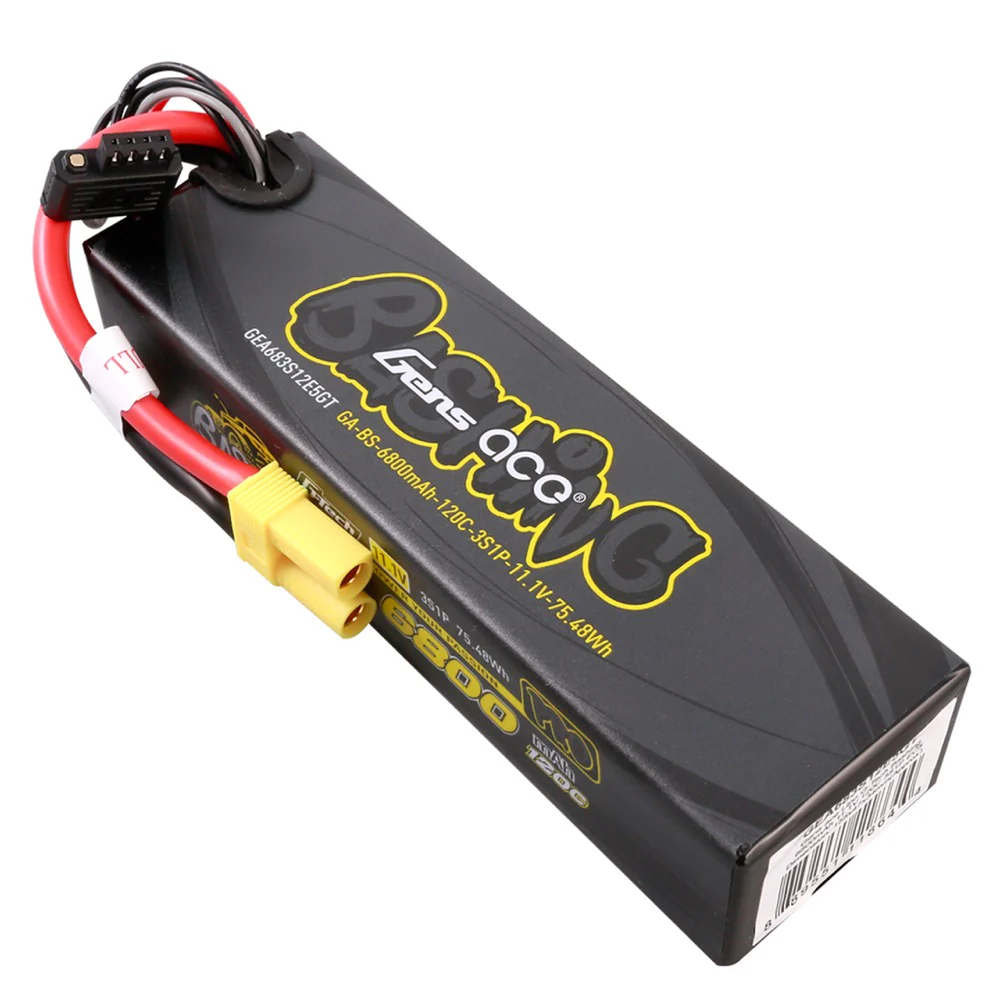 Gens Ace G-Tech 3S Bashing 6800mAh 120C 11.1V Soft Pack Lipo Battery (EC5) - Image 3