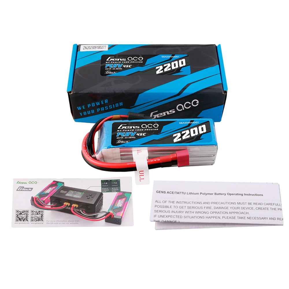Gens Ace G-Tech 4S 2200mAh 45C 14.8V Soft Pack Lipo Battery (Deans) - Image 5