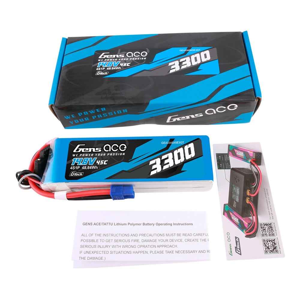 Gens Ace G-Tech 4S 3300mAh 45C 14.8V Soft Pack Lipo Battery (EC3) - Image 6