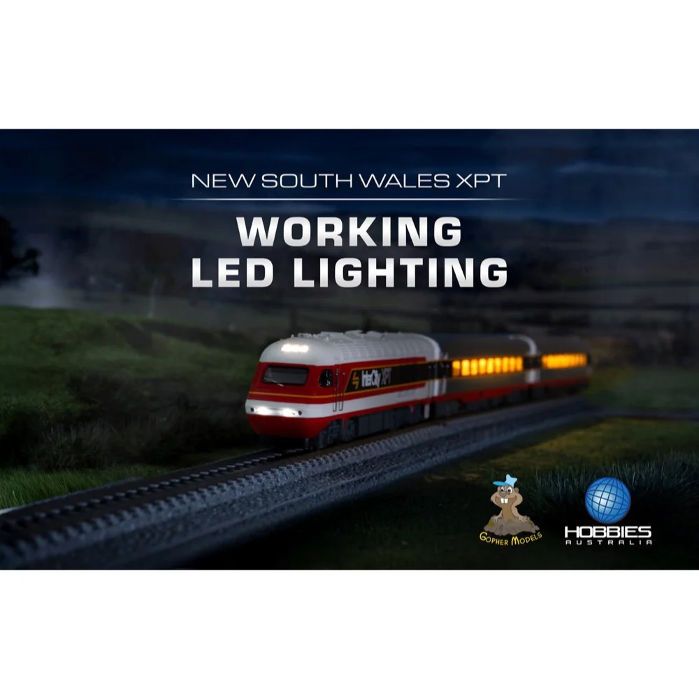 Gopher Models N Scale New South Wales XPT 3pc Set State Rail Authority Candy Livery - Image 14