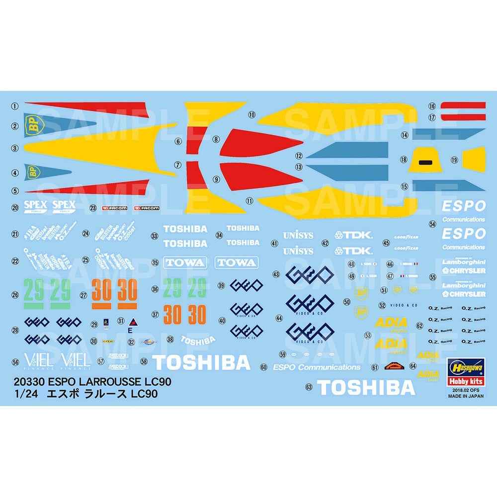 Hasegawa 20330 1/24 Espo Larrousse Lc90 - Image 3