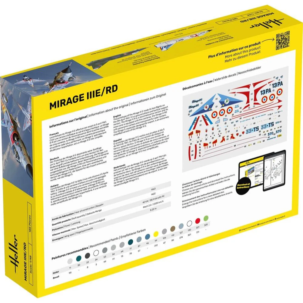 Heller HLL35422 1/48 Mirage IIIE/RD Starter Kit - Image 2