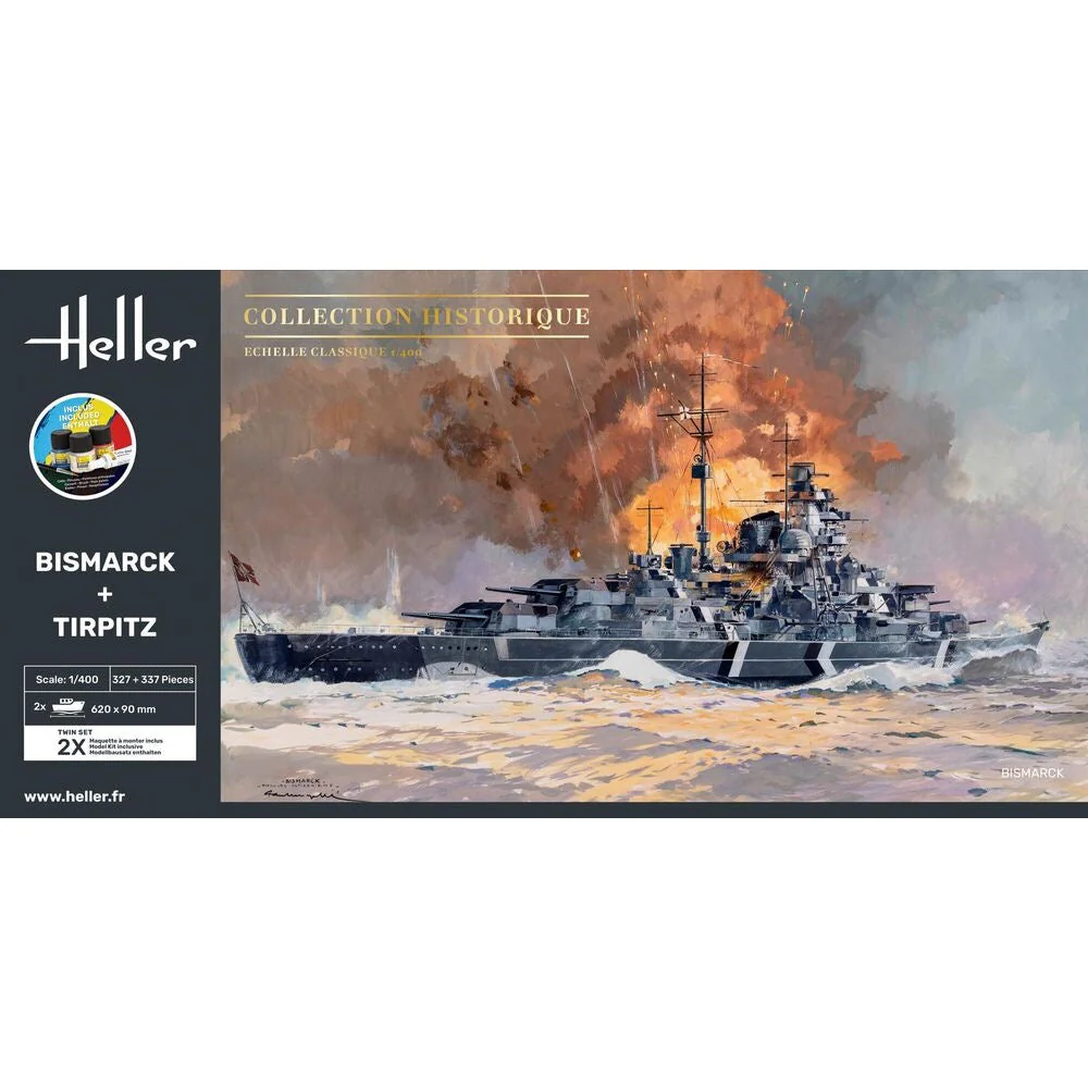 Heller HLL55078 1/400 Bismarck + Tirpitz TWINSET Starter Kit - Image 3