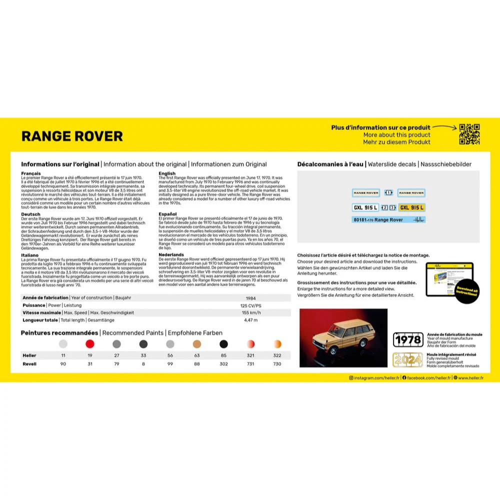 Heller HLL56181 1/43 Range Rover Starter Kit - Image 4