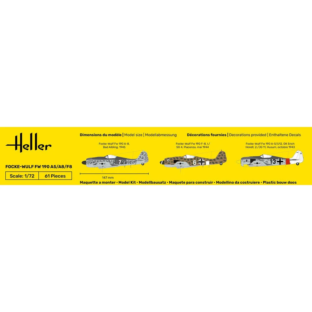 Heller HLL56235 1/72 Focke-Wulf FW 190 A5/A8/F8 Starter Kit - Image 5