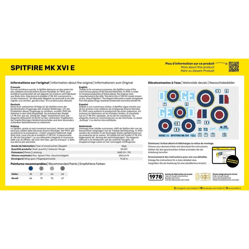 Heller HLL56282 1/72 Spitfire Mk XVI E Starter Kit - Image 4