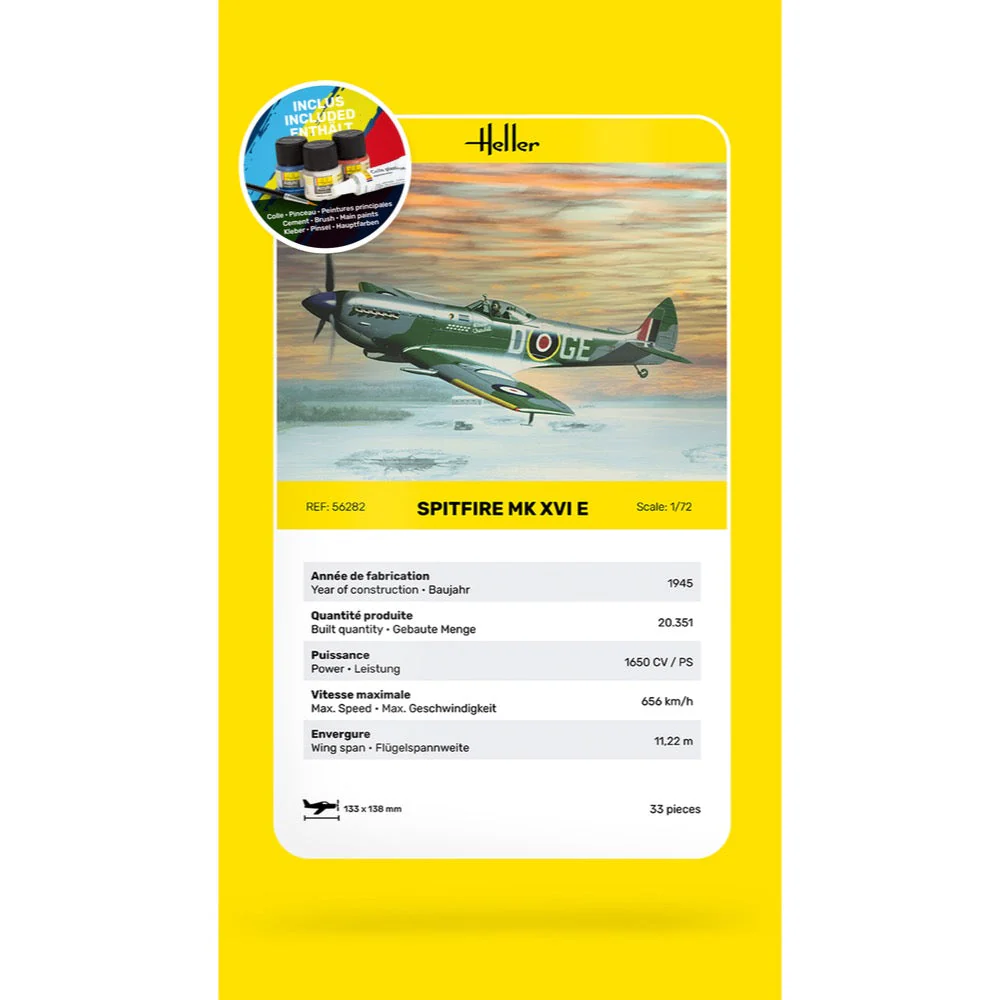 Heller HLL56282 1/72 Spitfire Mk XVI E Starter Kit - Image 7