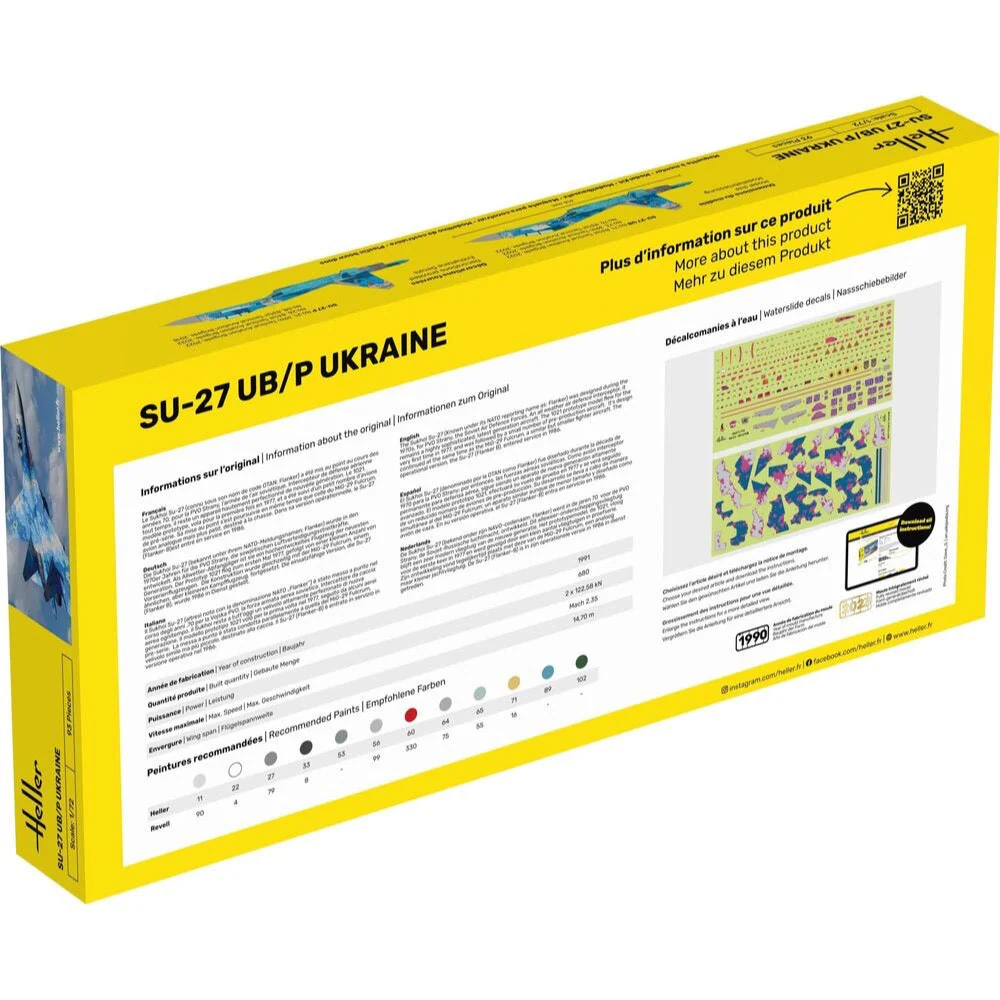 Heller HLL56371 1/72 SU-27 UB/P Ukraine AF Starter Kit - Image 2