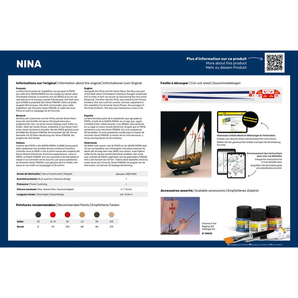 Heller HLL56815 1/75 Nina Starter Kit - Image 4