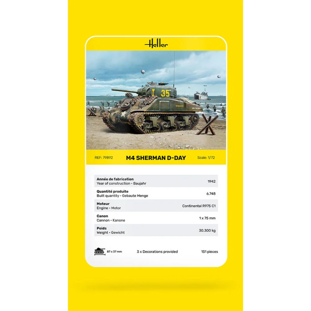 Heller HLL79892 1/72 M4 Sherman D-Day - Image 4