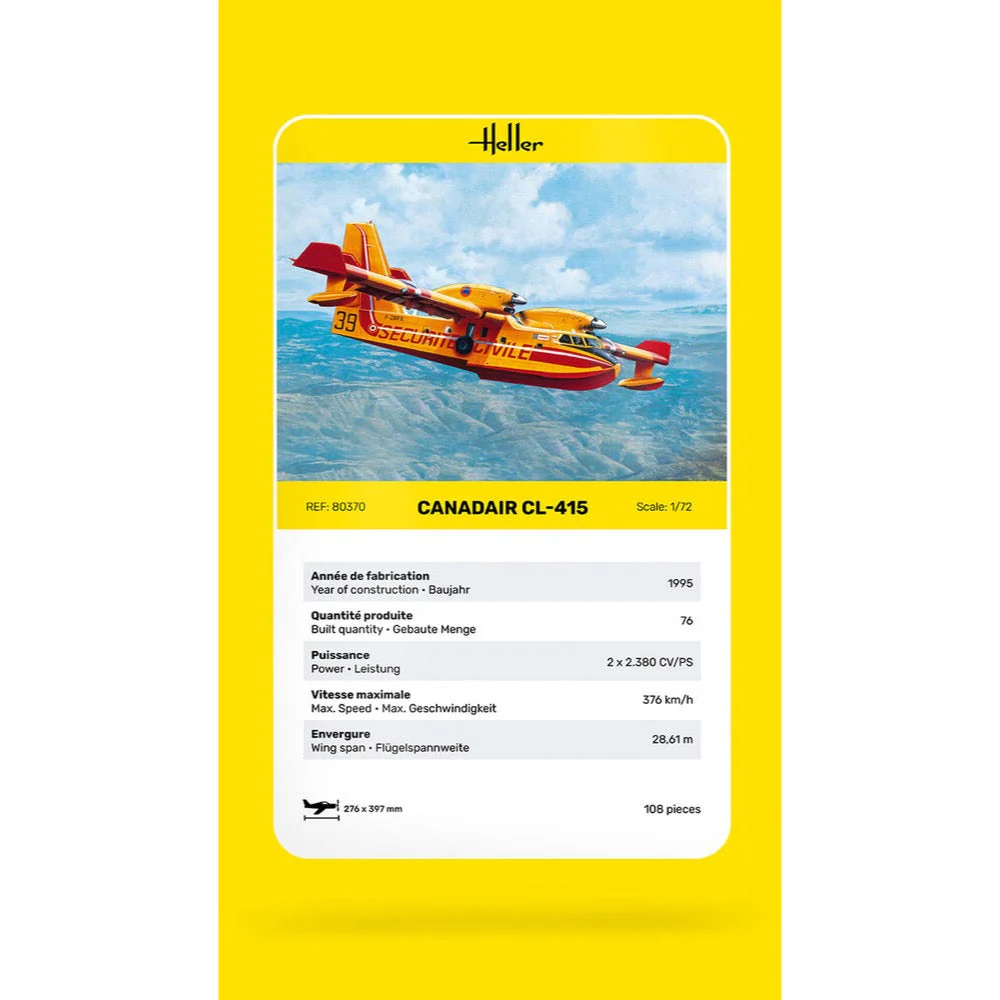 Heller HLL80370 1/72 Canadair CL-415 Water Bomber - Image 6