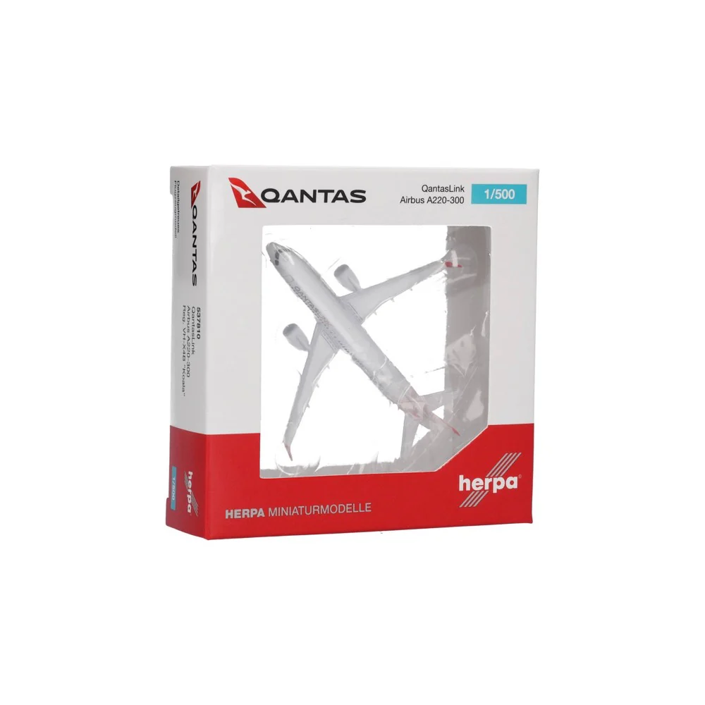 Herpa QANTAS HE537810 1/500 Qantaslink Airbus A220-300 VH-X4B (Koala) - Image 5