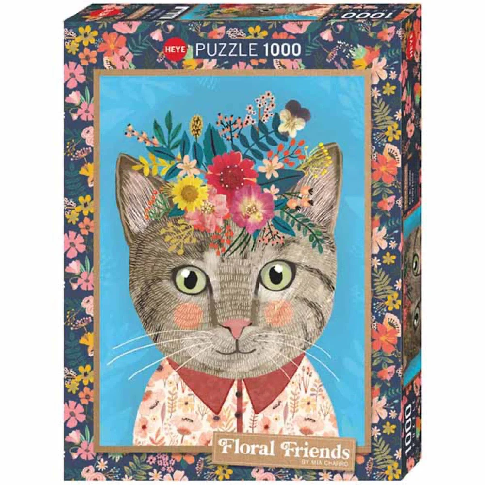 Heye 30000 Floral Friends Pretty Feline 1000pc Jigsaw Puzzle - Image 3