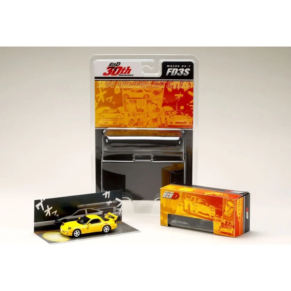 Hobby Japan DMD002A 1/64 Mazda RX-7 (FD3S) RedSuns Initial D Takahashi VS Takumi Fujiwara - Image 6