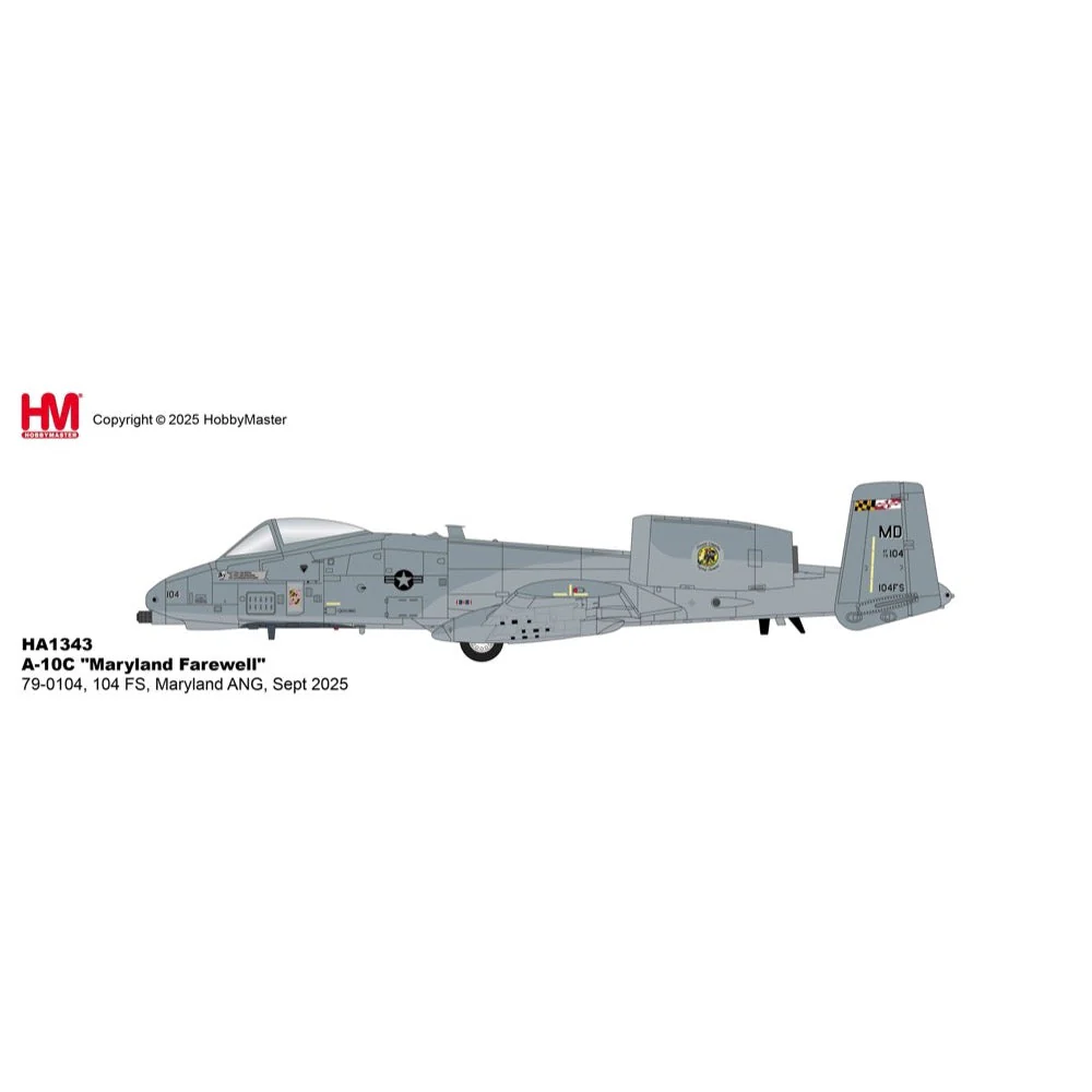 Hobby Master 1343 1/72 A-10C Maryland Farewell 79-0104 104 FS Maryland ANG Sept 2025 - Image 7