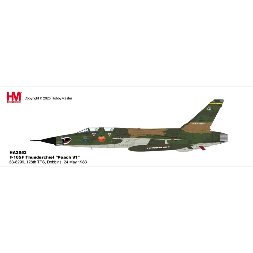 Hobby Master 2553 1/72 F-105F Thunderchief Peach 91 63-8299 128th TFS Dobbins 24 May 1983 - Image 7