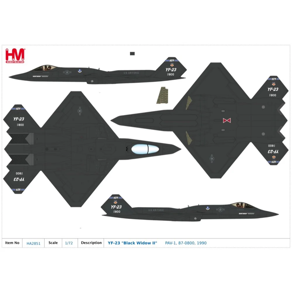 Hobby Master 2851 1/72 YF-23 Black Widow II PAV-1 87-0800 1990 - Image 17