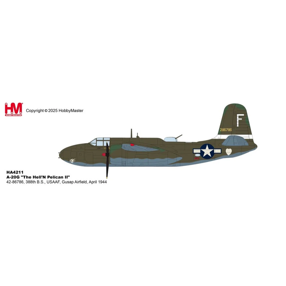 Hobby Master 4211 1/72 A-20G The Hell'N Pelican II 42-86786 388th BS USAAF Gusap Airfield April 1944 - Image 17