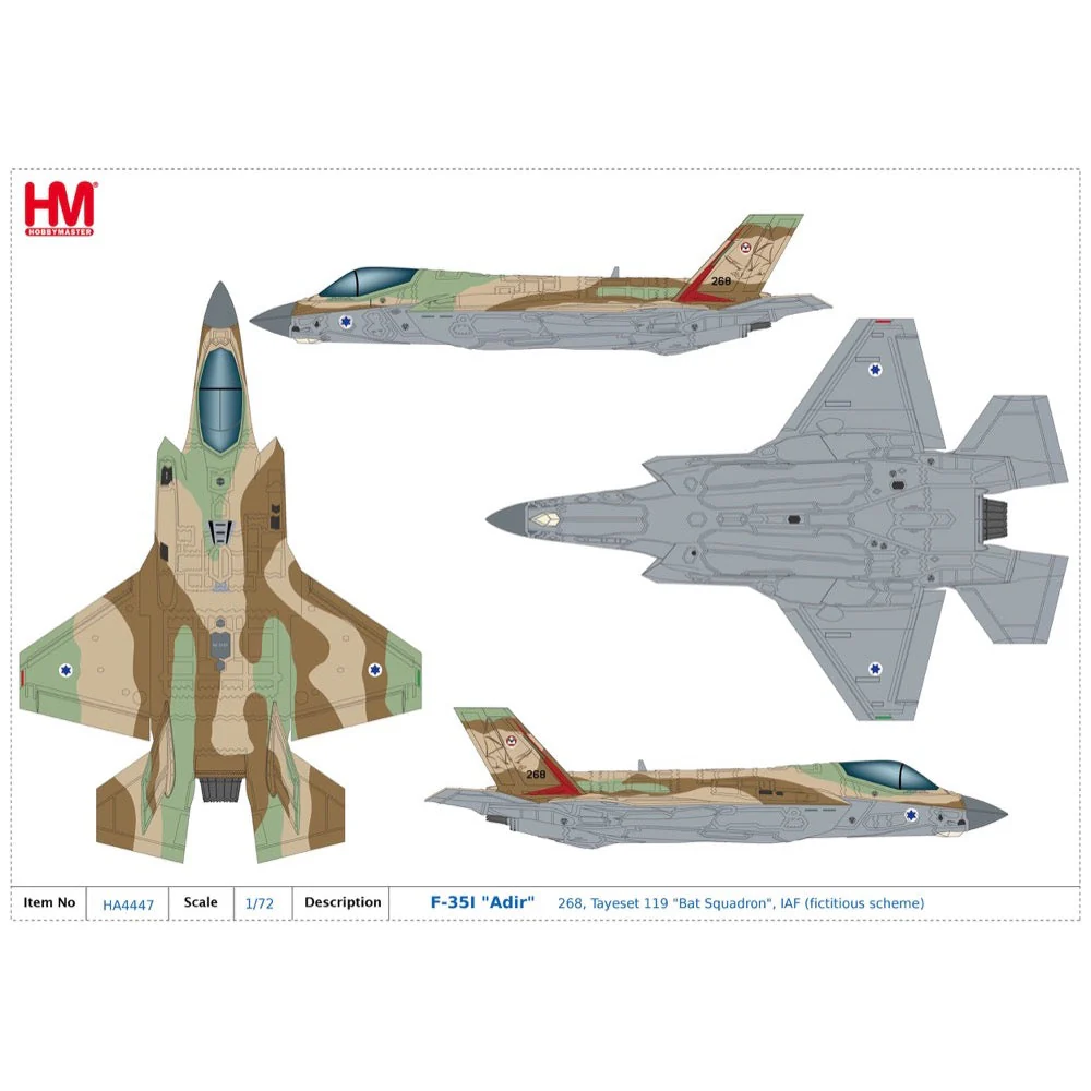Hobby Master 4447 1/72 F-35I Adir 268 Tayeset 119 Bat Squadron IAF - Image 12