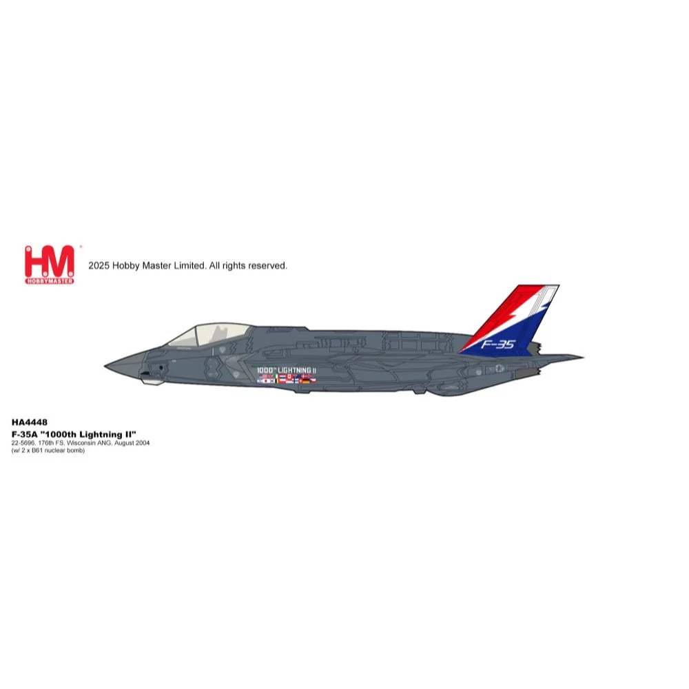 Hobby Master 4448 1/72 F-35A 1000th Lightning II 22-5696 176th FS Wisconsin ANG Aug-04 - Image 8