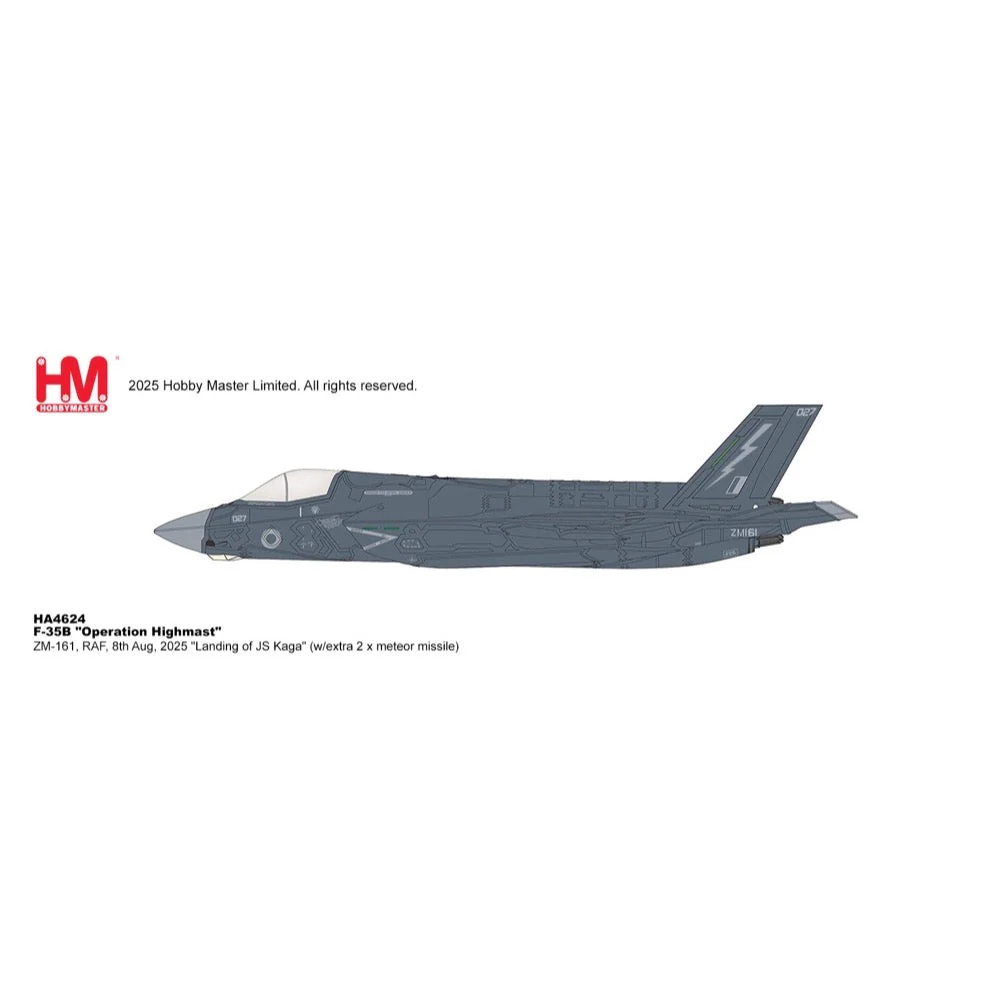 Hobby Master 4624 1/72 F-35B Operation Highmast ZM-161 RAF 8th Aug 2025 Landing of JS Kaga - Image 21