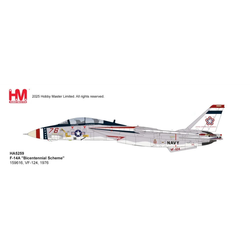 Hobby Master 5259 1/72 F-14A Bicentennial Scheme 159616 VF-124 1976 - Image 18