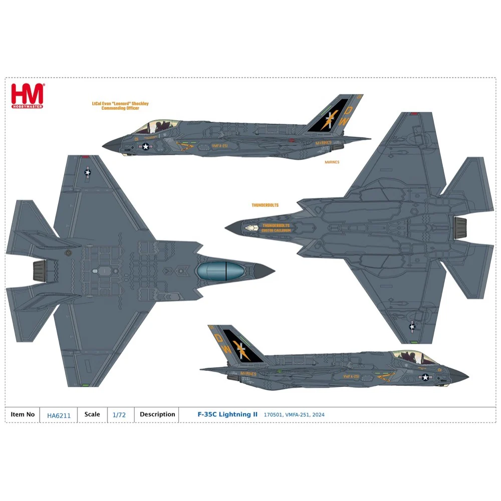 Hobby Master 6211 1/72 F-35C Lightning II 170501 VMFA-251 2024 - Image 11