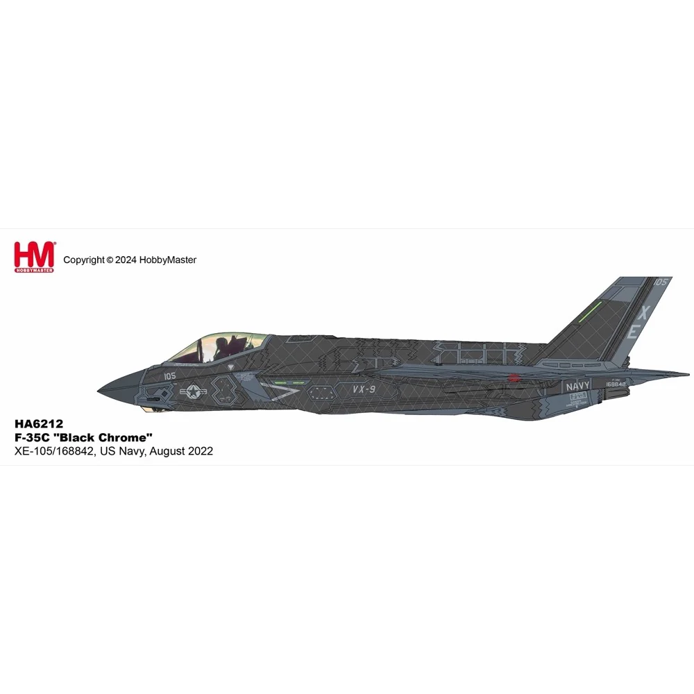 Hobby Master 6212 1/72 F-35C "Black Chrome" XE-105/168842, US Navy, August 2022 - Image 9