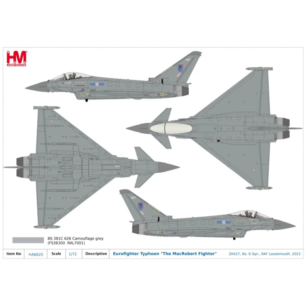 Hobby Master 6625 1/72 Eurofighter Typhoon The MacRobert Fighter ZK427 No. 6 Sqn. RAF Lossiemouth 2023 - Image 10