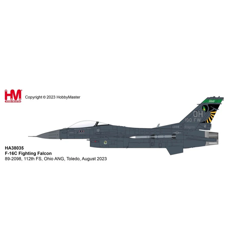 Hobby Master HA38035 1/72 F-16C Fighting Falcon 89-2098 112th FS Ohio Ang Toledo August 2023 - Image 11