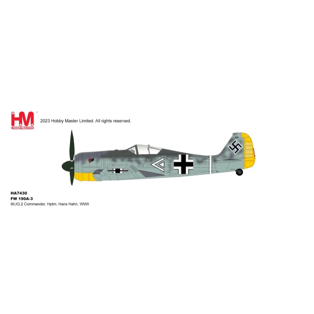 Hobbymaster 7430 1/48 FW 190A-3 III/JG.2 Commander, Hptm. Hans Hahn, WWII - Image 10