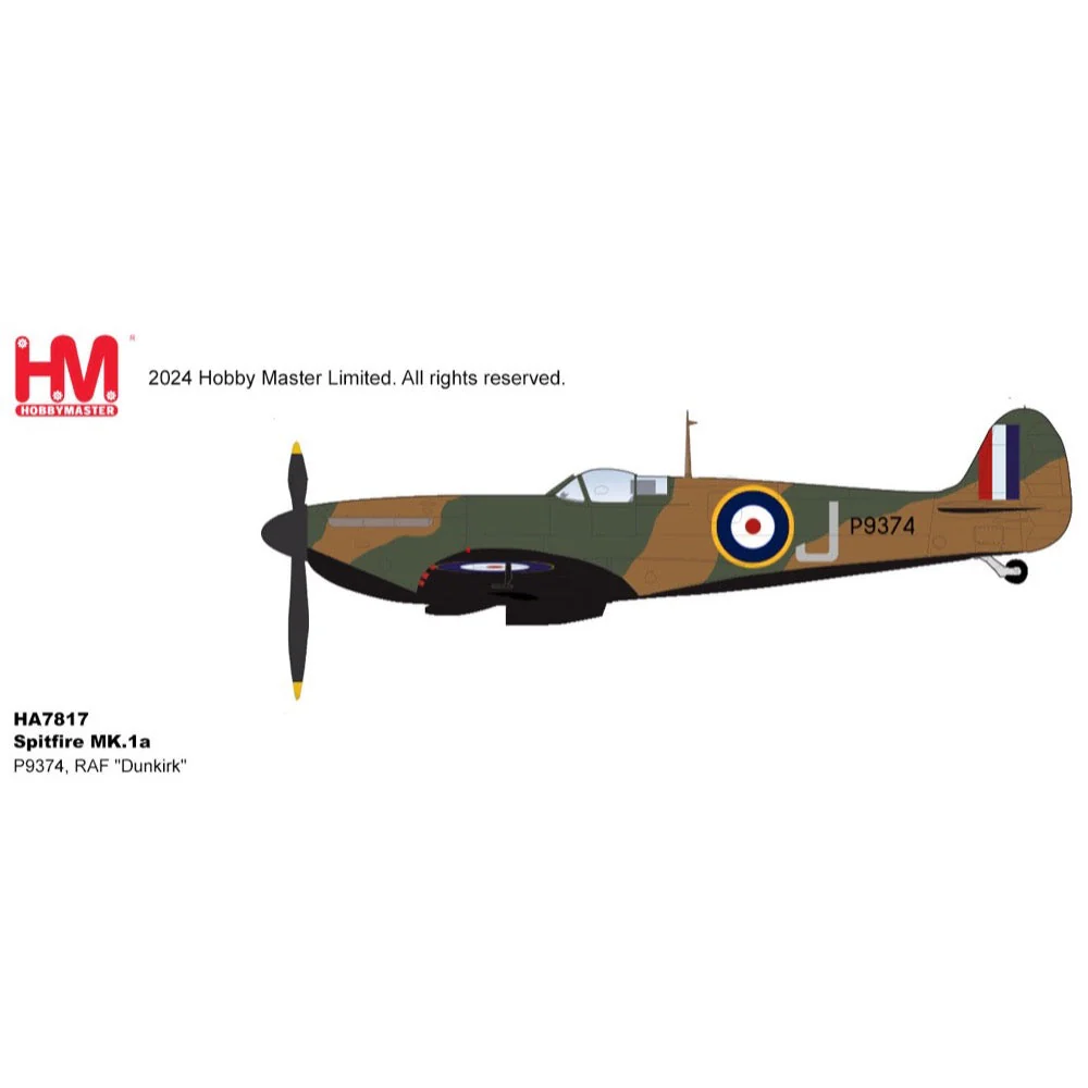 Hobbymaster 7817 1/48 Spitfire MK.1a Dunkirk J/P9374 RAF - Image 9