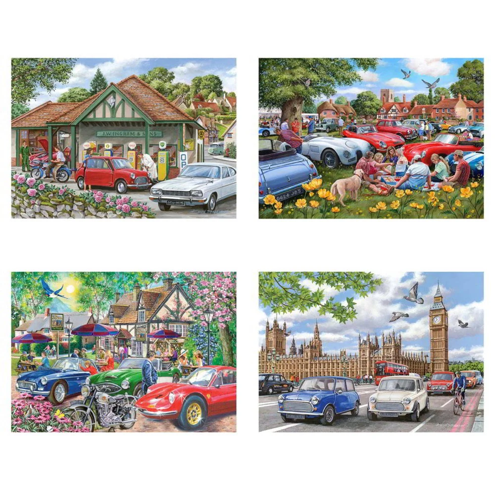House of Puzzles Nice Day for a Drive 4 x 500pc Jigsaw Puzzle Multipack - Image 2