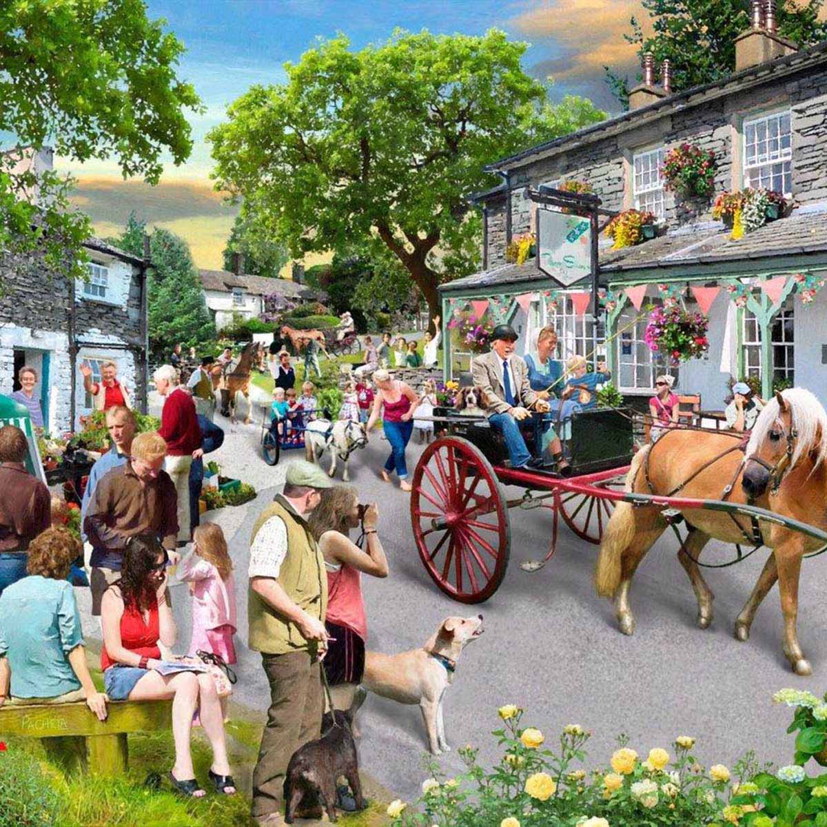 House of Puzzles Pony Parade Large Format 500pc Jigsaw Puzzle