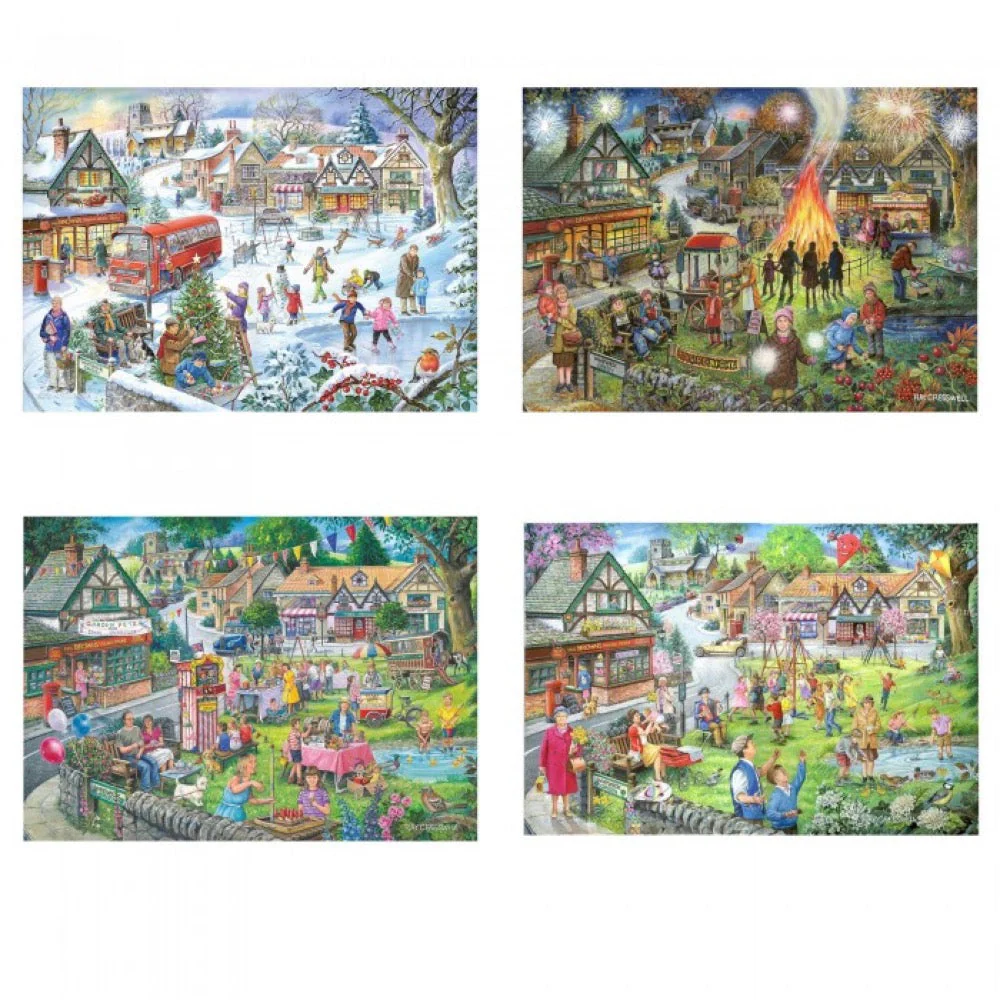 House of Puzzles Seasons on the Green 4 x 500pc Jigsaw Puzzle Multipack - Image 2
