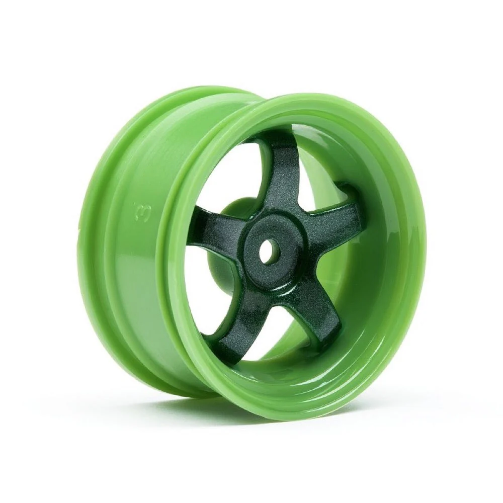HPI 111090 Work Meister S1 Wheel Green (3mm Offset/2pcs) - Image 2