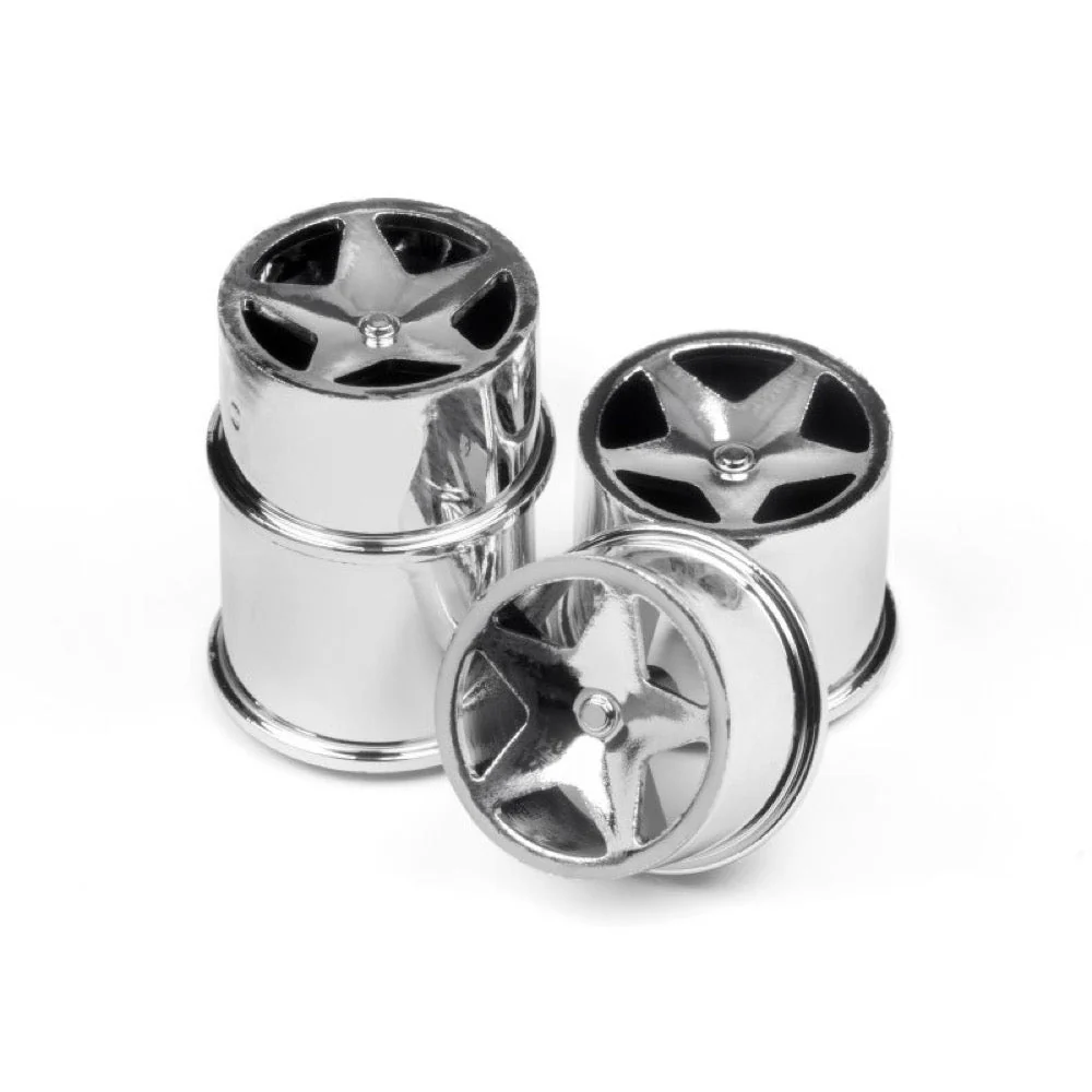 HPI 114279 Q32 Super Star Wheel Set F/R (Chrome18X10/18X14/4pcs) - Image 3