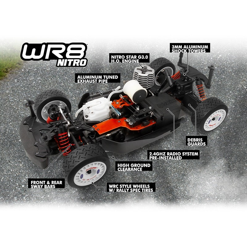 HPI WR8 3.0 1996 Ford Escort RS Cosworth 1/8 4WD Nitro Rally RC Car - Image 12