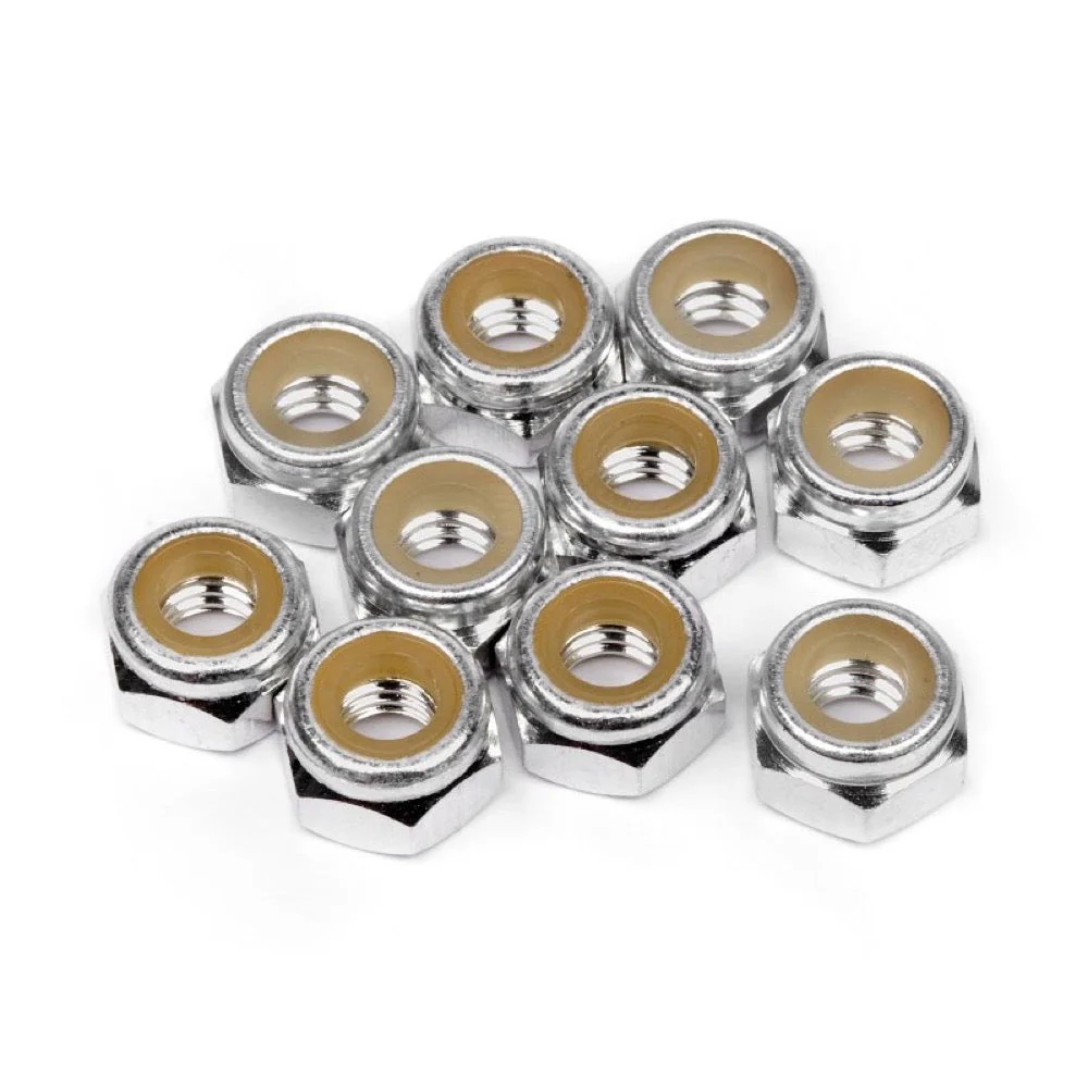 HPI Z866 Aluminum Lock Nut M4 (Silver/10pcs)