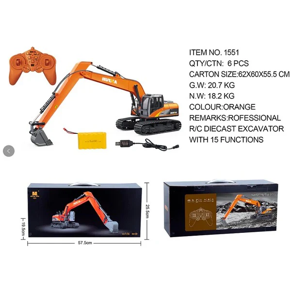 Huina HN1551 1/14 RC Long-Arm Excavator - Image 6