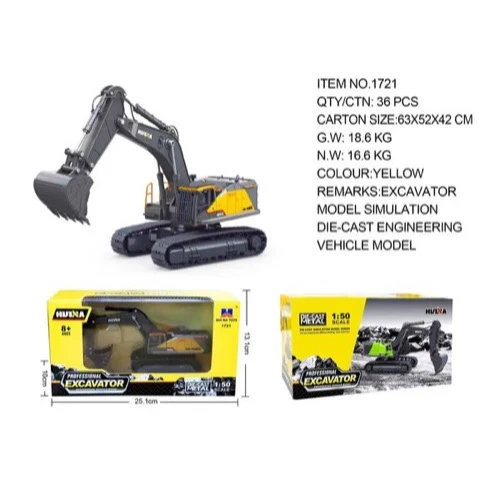Huina HN1721 1/50 Diecast Excavator - Image 3