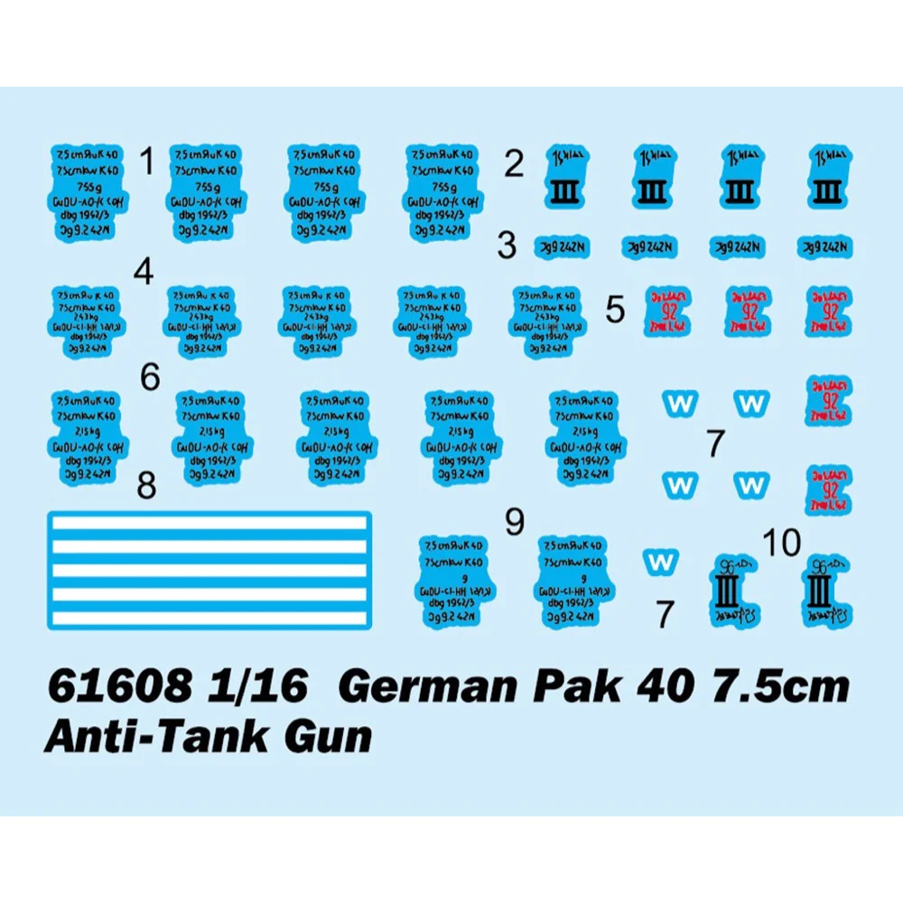 I Love Kit 1/16 German Pak 40 7.5cm Anti-Tank Gun Plastic Model Kit - Image 8