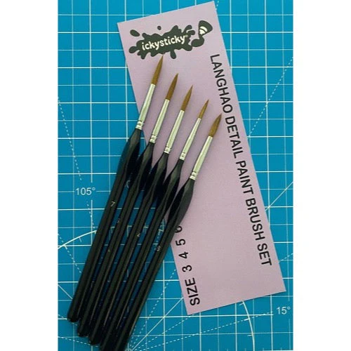 Icky Sticky 14017 Langhao Hair Detail Paint Brush Sets 3 4 5 6 7 - Image 3