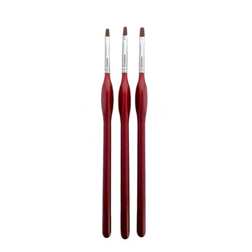 Icky Sticky 14018 Synthetic Flat Detail Paint Brush Set - Image 2