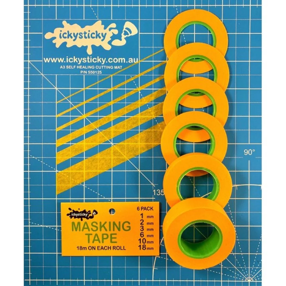 Icky Sticky 32008 Masking Tape 1mm - 18m Set - Image 2